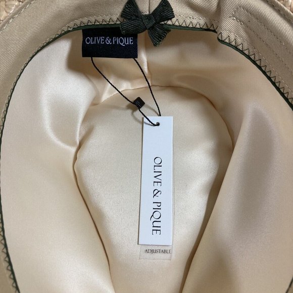 Olive & Pique Straw Rancher Hat Wide Brim Woven Natural Fiber Adjustable NWT - Picture 7 of 7